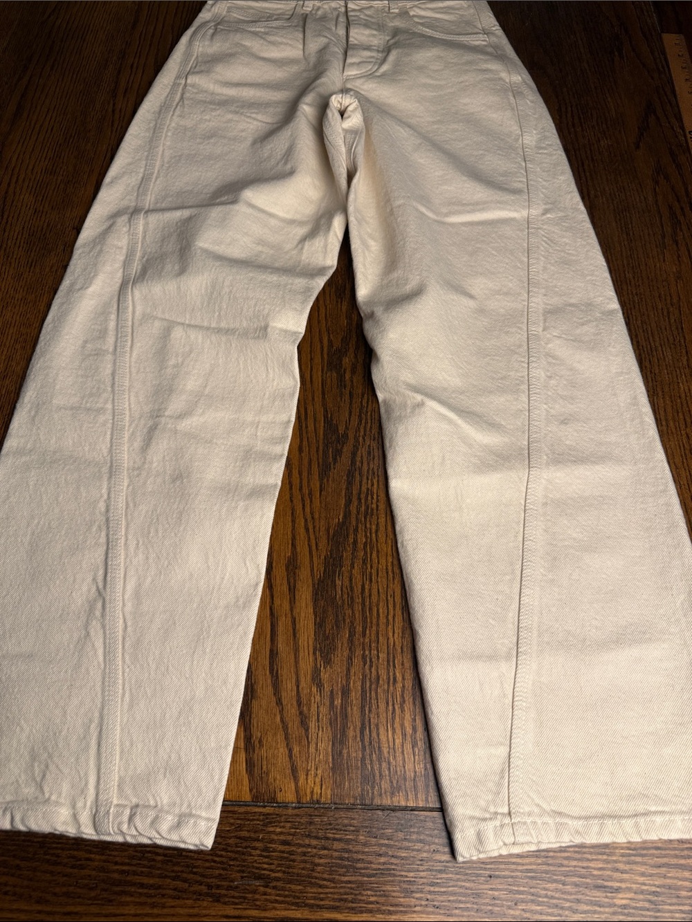 White Barrel Leg Jeans Zara Size 2 Heavyweight Cotton Denim